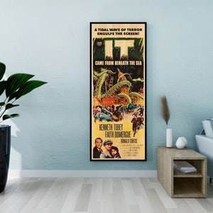 It Came from Beneath the Sea WOODEN POSTER, Fanart high quality cinema poster printed on WOOD of this cult movie, Unique film poster gifts image 3