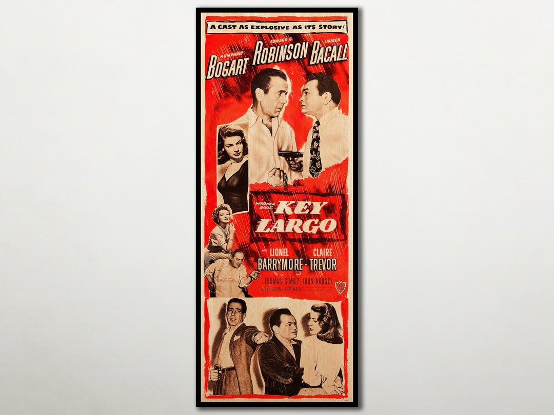 Key Largo WOOD Poster, Humphrey Bogart and Lauren Bacall Superb Gift ...