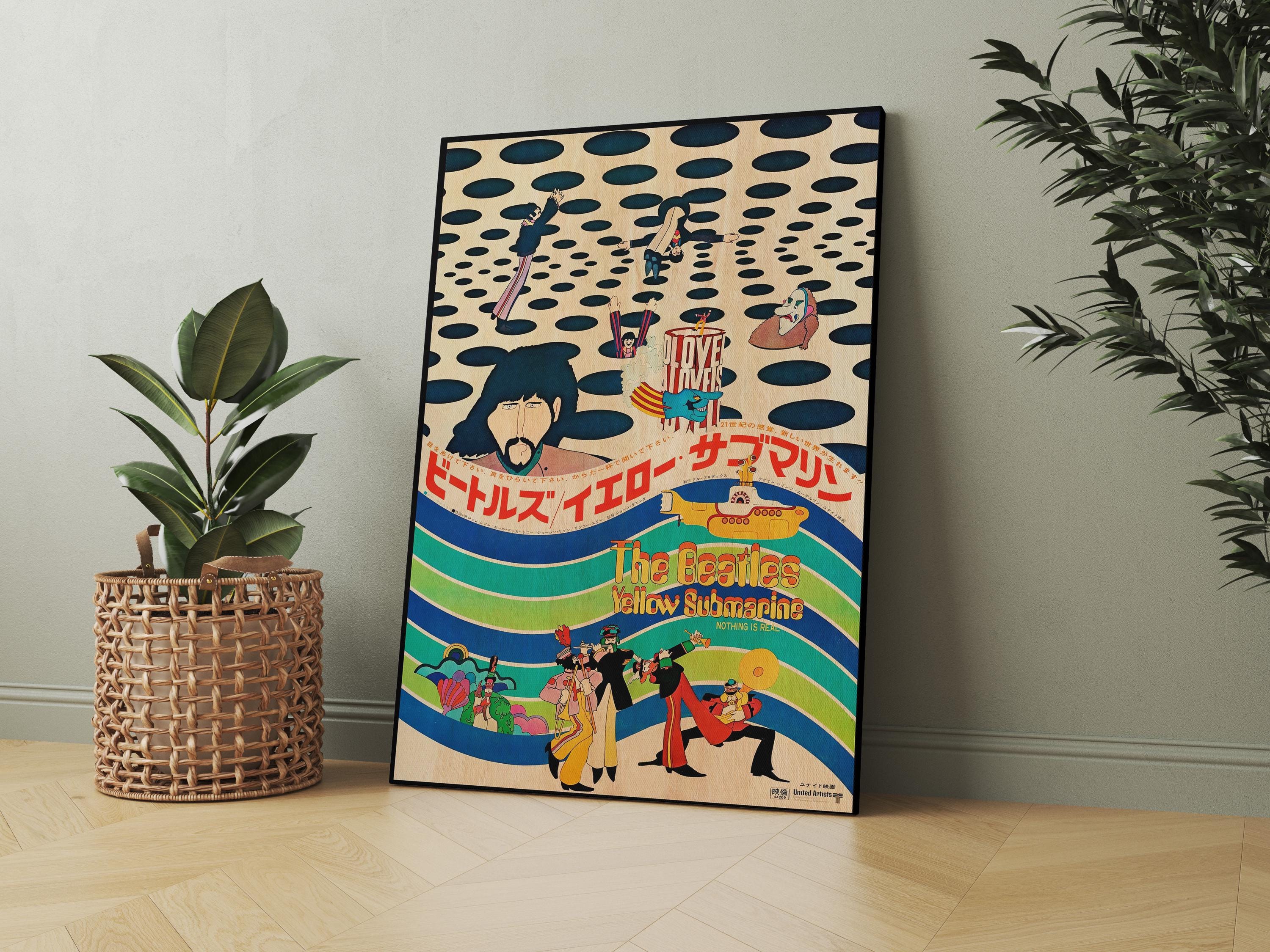The Beatles Yellow Submarine Japanese Wood Poster, Animated Movie