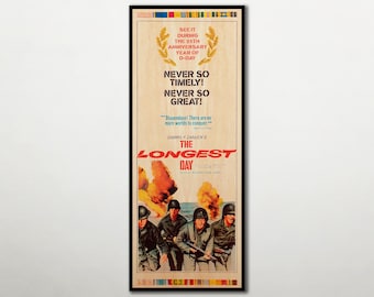 The Longest Day Movie Poster, John Wayne Fan Art, Wooden Wall Art