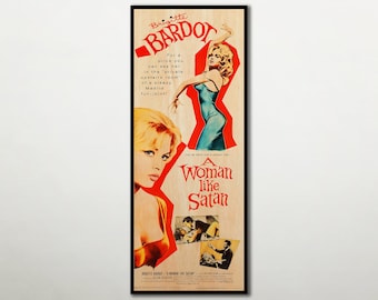 Póster de madera de "Una mujer como Satanás", regalo único y genial de gran tamaño para los amantes de Brigitte Bardot, impresionante homenaje para todos los fans del cine femenino.