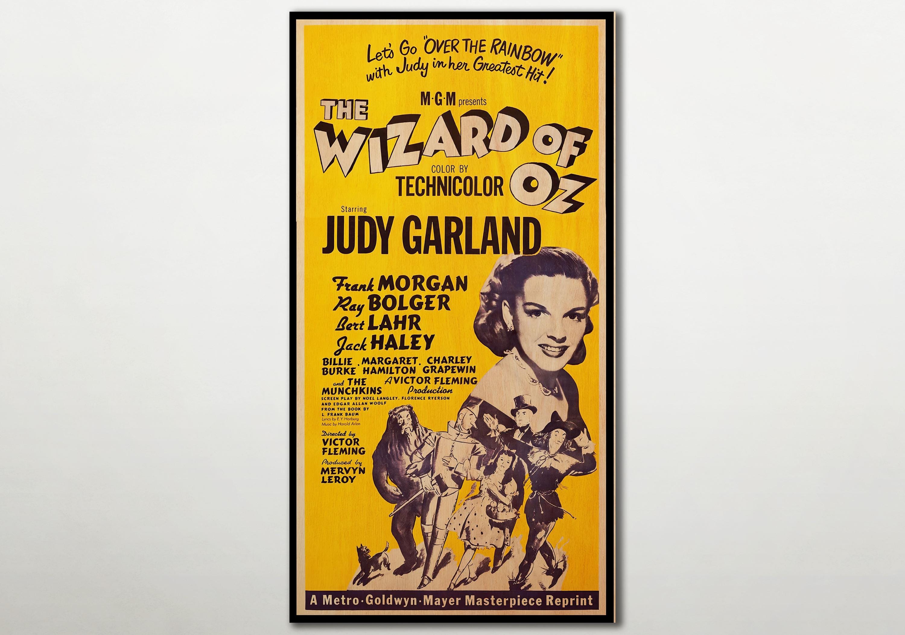 Wizard of Oz Wooden Movie Poster, Judy Garland Musical Film Art