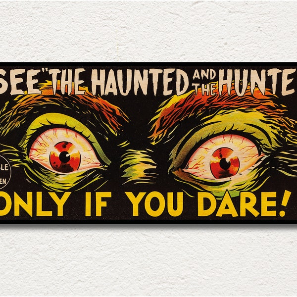 The Haunted and the Hunted WOODEN wall art poster, Handmade special edition Dementia 13 movie poster, Unique gift for the Coppola movie fans