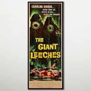 Attack of the Giant Leeches HIGH QUALITY Movie wood poster, Large wood wall art prints, Birthday anniversary gift art for men and women.