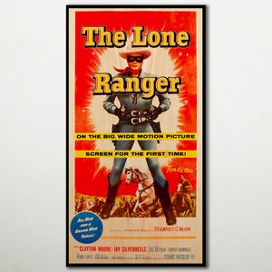 Der einsame Waldläufer HOLZPRINT. Fanart Kino Poster auf HOLZ für die Lone Ranger Fans. Extra großes cooles und einzigartiges Geschenk, handgefertigtes Plakat