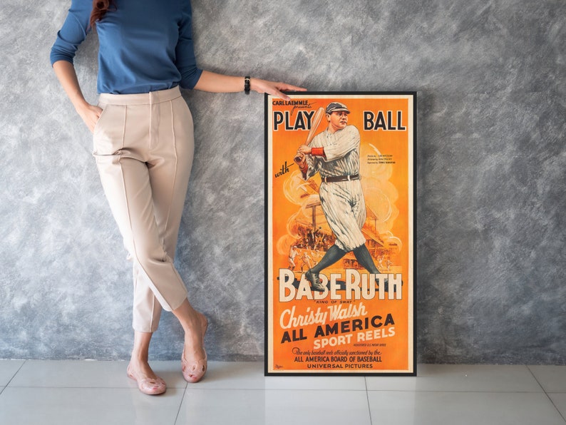 Babe Ruth WOODEN POSTER, Fanart High Quality Cinema Poster on WOOD for ...
