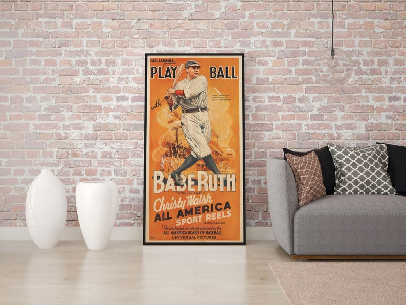 Babe Ruth WOODEN POSTER, Fanart High Quality Cinema Poster on WOOD for ...