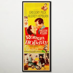 Póster de vacaciones romanas con arte mural de madera grande, decoración del hogar, arte mural de madera, impresión de vacaciones romanas, póster de película con arte mural grande para amantes del cine