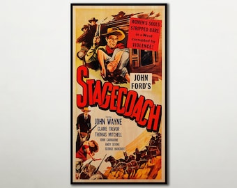 駅馬車 (1939) ジョン・ウェイン クレア・トレバー 映画ポスター復刻版