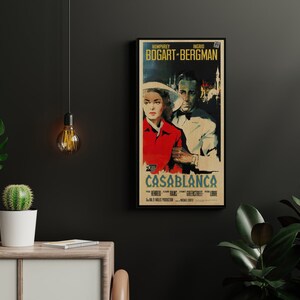 Large WOOD wall art Casablanca poster, Home decor wooden wall art Fanart cinema Casablanca print, Big wall art film poster for movie lovers image 8