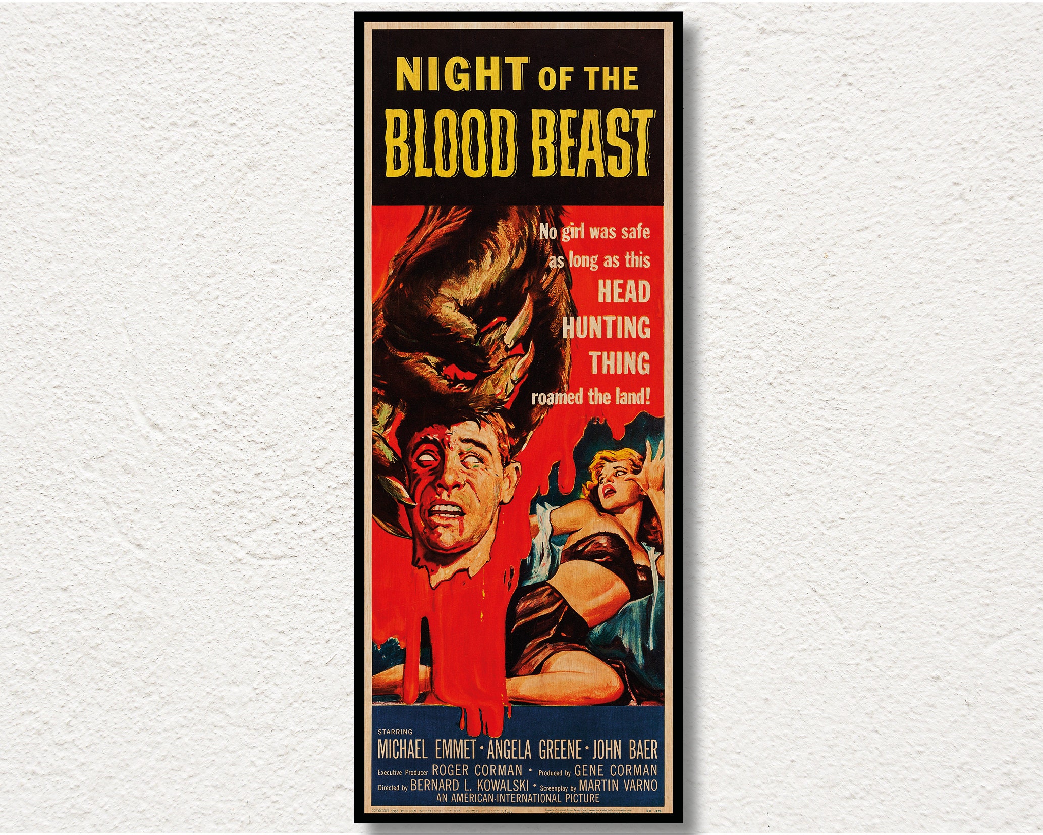 Night Of The Blood Beast High Quality Movie Wood Poster Etsy