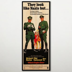 Where Eagles Dare Filmposter aus Holz, Clint Eastwood Fan-Kunst Wandbild