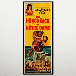 Large WOOD wall art Attack of The Hunchback of Notre Dame, WOOD decor movie posters gifts for men and women, Film poster large canvas art