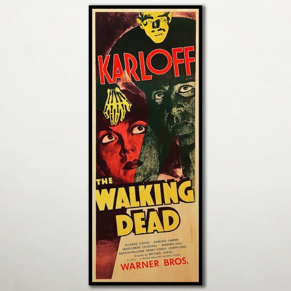 The Walking Dead Film HOLZ POSTER, Boris Karloff besonderes Geschenk für Fans, Großes Holz-Wand-Kunst-Poster, Erstklassiges Poster für Horror-Anhänger