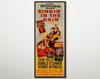 Singin' in the Rain Wood-filmaffisch, vintage musikalisk väggkonst