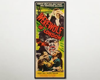Werewolf in London WOODEN POSTER, Extra large cool unique gift for werewolf fans, Superior present for Large horror cult film gifts addicts.