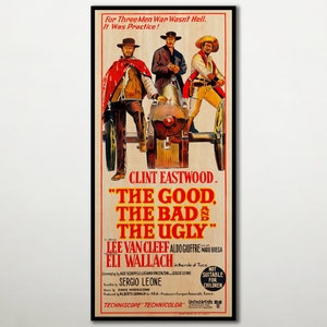Grote HOUTen muurkunst "The Good, the Bad and the Ugly" poster, Fanart bioscoopposter op HOUT voor deze filmliefhebber van Clint Eastwood,