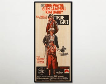True Grit Wooden Poster | Western Cinema Wall Art | John Wayne Decor | Ready To Hang Gift