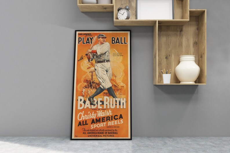 Babe Ruth WOODEN POSTER, Fanart High Quality Cinema Poster on WOOD for ...