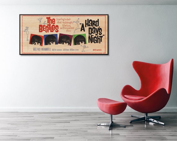 A Hard Day's Night! WOODEN Wall Art Poster, Roadshow Horizontal