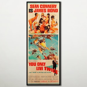 You Only Live Twice WOOD PRINT Poster, Fanart cinema movie posters on WOOD for the James Bond movie lover, Extra large wall art prints.