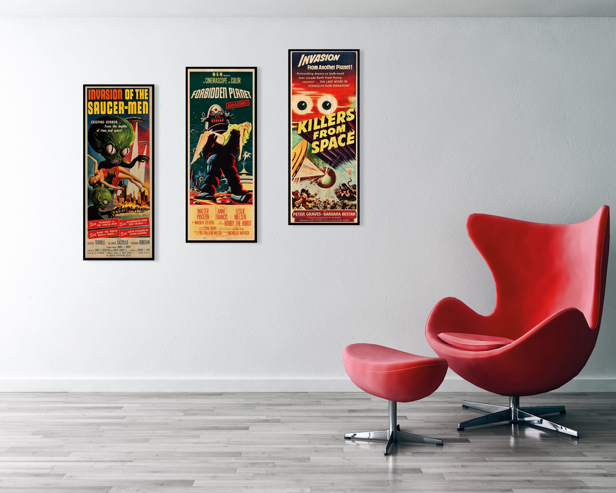 Sci-fi Alien Poster Collection WOODEN Wall Art Set Striking - Etsy