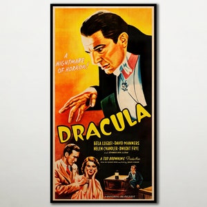 DRACULA Poster printed on WOOD, Extra large wall art film poster on WOOD for Dracula lovers, Unique Gift for Bela Lugosi and Dracula fans.