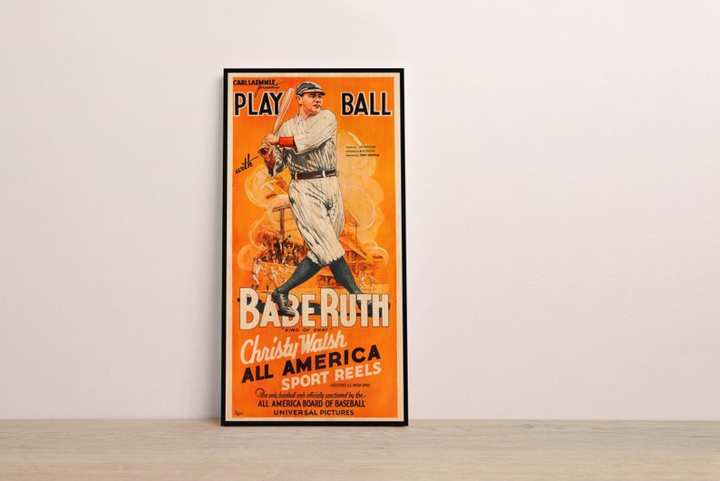 Babe Ruth WOODEN POSTER, Fanart High Quality Cinema Poster on WOOD for ...