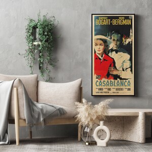Large WOOD wall art Casablanca poster, Home decor wooden wall art Fanart cinema Casablanca print, Big wall art film poster for movie lovers image 7