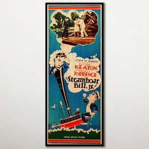 Steamboat Bill, Jr. WOODEN POSTER, Extra large cool unique gift for Buster Keaton lovers, Breathtaking souvenir for silent movies junkies.