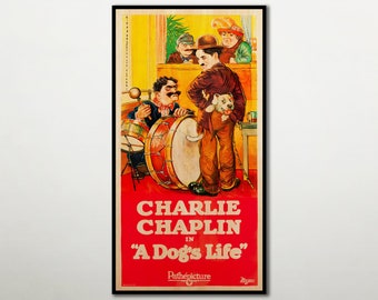 犬の人生 (1918) チャーリー・チャップリン映画ポスター復刻版 約18x12