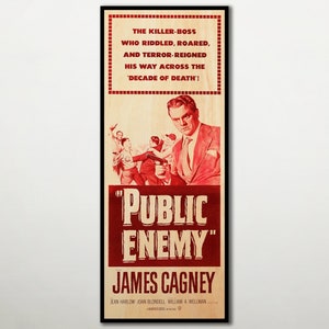 Public Enemy Poster WOODEN Wall Art, Wall decor unique gift for movie lovers, Cagney poster, Handmade fanart Cinema Poster of Public Enemy.