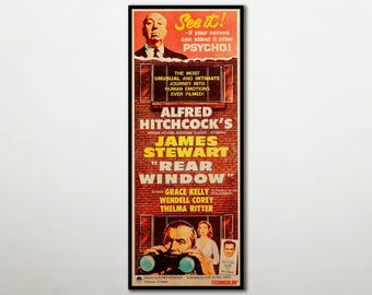 Bakruta Alfred Hitchcock Trätryck, James Stewart Cinema Väggkonst