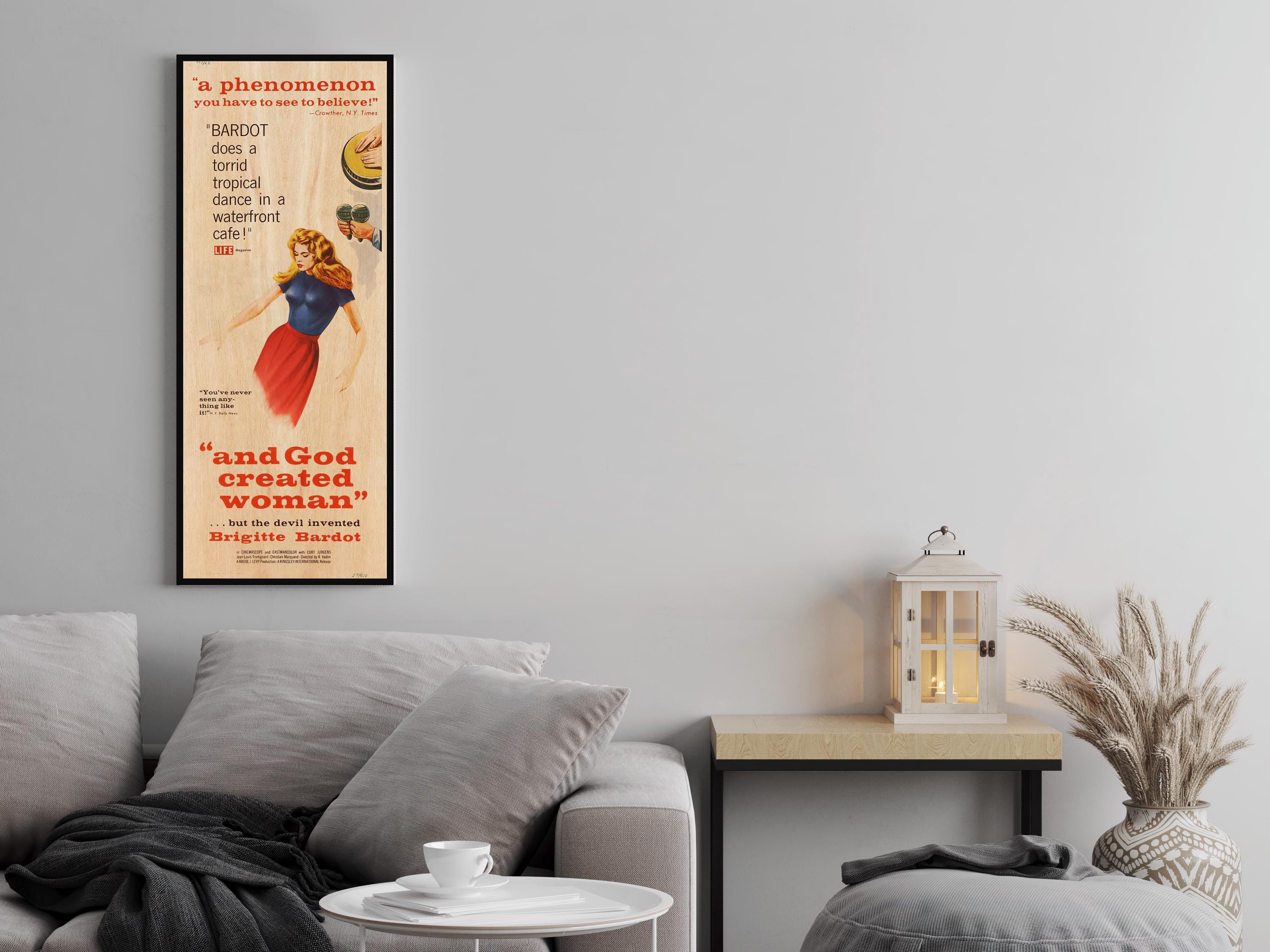And God Created Woman Wooden Poster, Brigitte Bardot Tribute Wall