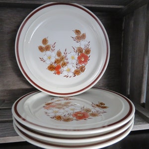 1970s Stoneware Salad Plates | Mix and Match Floral Retro Tableware
