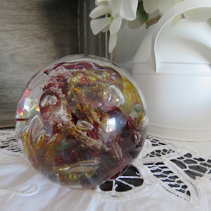 Vintage Swirled Studio Art Glass Paperweight | Signed Chuck Boux