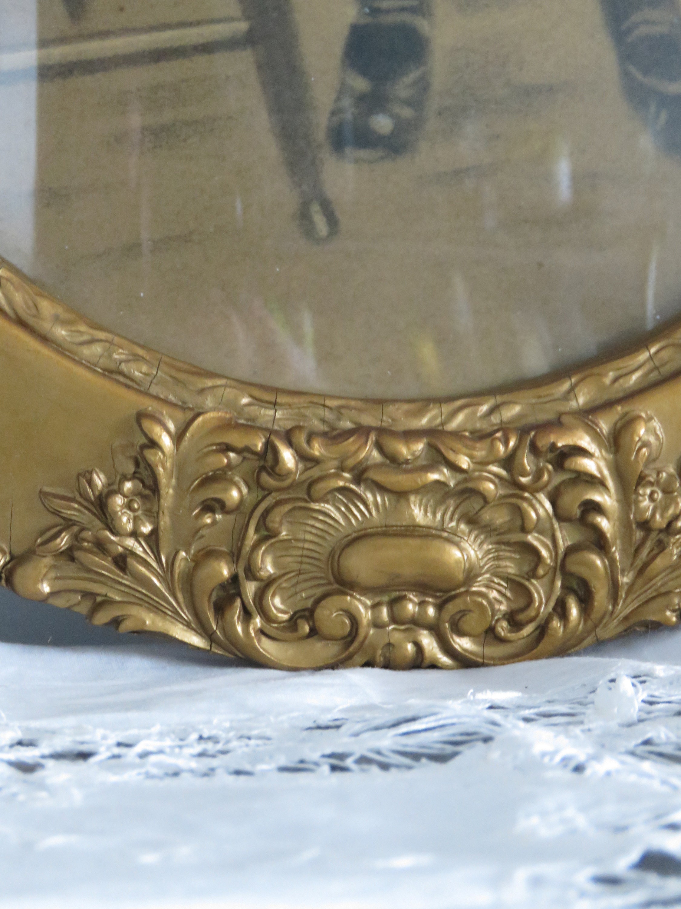 Vintage Convex Glass Picture Frame Bubble Glass Gold - Etsy