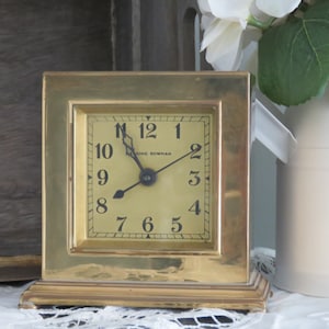 Art Deco Brass Desk Clock | RARE 1930s Manning Bowman Electric Timepiece |