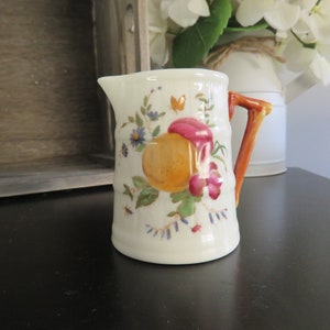 Vintage Royal Worcester Fruit and Floral Petite Creamer | Country Kitchen Decor