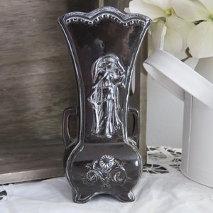 Duncan Enterprises | Black Grecian Double Handled Vase | Vintage Glazed Ceramic | 1970s | Retro Accents | Mix and Match Decor
