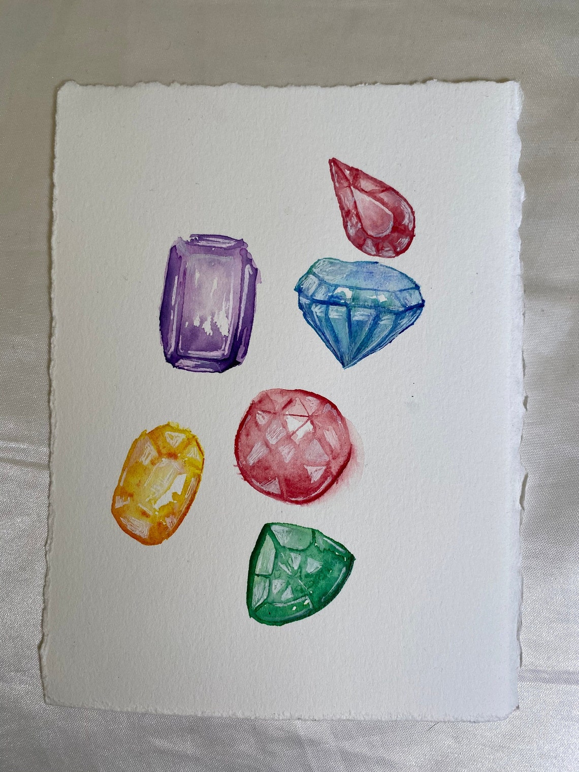 Jewels Water Color Painting Etsy