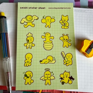 Smiski Sticker Sheet