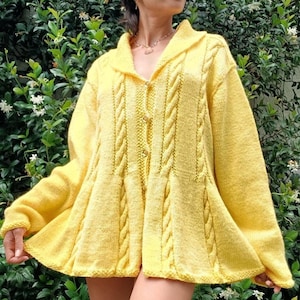 Personalizowany sweter, kardigan, płaszcz robiony na drutach ręcznie – projekt na zamówienie, różne rozmiary, wełna-moher-akryl