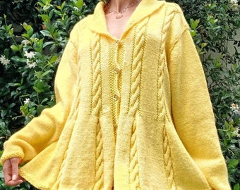 Personalized Hand Knitted Sweater, Cardigan, Coat - Custom Design, Various Sizes, Wool-Mohair-Acrylic