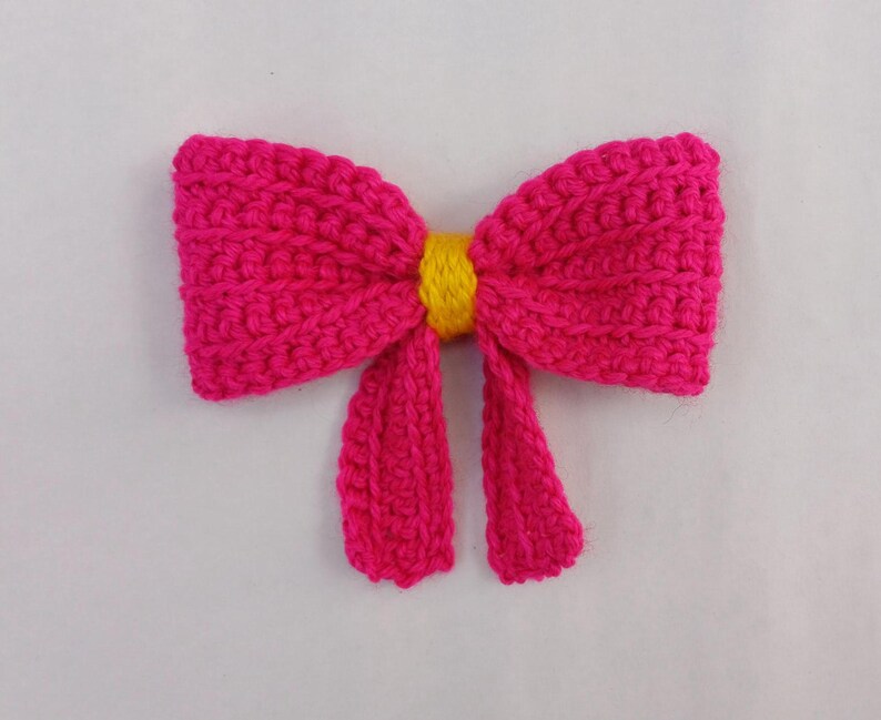 Crochet ribbon crochet pink and yellow