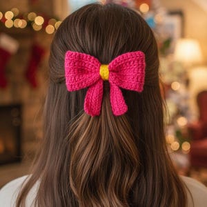 Easy Crochet Hair Bow Pattern PDF | Beginner Hair Clip Tutorial and Bow Pin | Instant Download English Pattern image 9