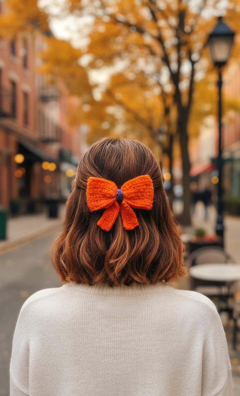 Easy Crochet Hair Bow Pattern PDF | Beginner Hair Clip Tutorial and Bow Pin | Instant Download English Pattern image 4