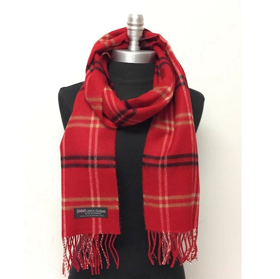 Women Winter Warm Soft 100/% Cashmere Scarf Scotland Made High Quality Plaid Wool