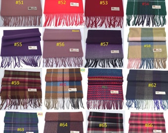 Gift Women's Man's Scarves 100% Cashmere Made in England Solid/Plaid/Check Wrap Scarf Grabs it. Monogrammed Personalized (#51-#76)