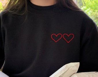 Embroidered Heart Sweatshirt | Couples Crewnecks